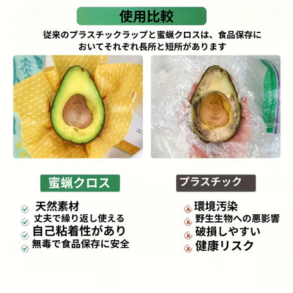 CleanWrap™ – クリーンラップ[在庫限定] -  再利用可能なミツロウラップ9枚セット
