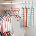 Multifunctional nine-hole clothes hanger for home use, dormitory, folding magic clothes hanger, space-saving bedroom storage artifact