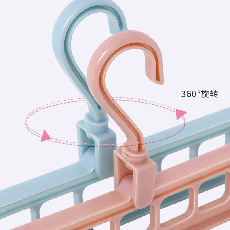Multifunctional nine-hole clothes hanger for home use, dormitory, folding magic clothes hanger, space-saving bedroom storage artifact