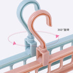Multifunctional nine-hole clothes hanger for home use, dormitory, folding magic clothes hanger, space-saving bedroom storage artifact