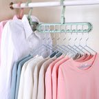Multifunctional nine-hole clothes hanger for home use, dormitory, folding magic clothes hanger, space-saving bedroom storage artifact